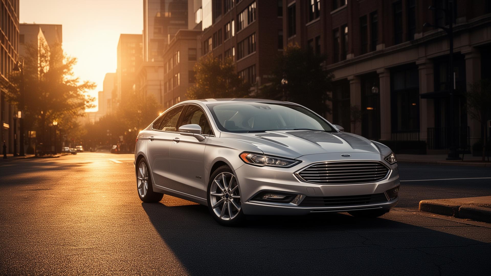 Silver Ford Fusion sedan